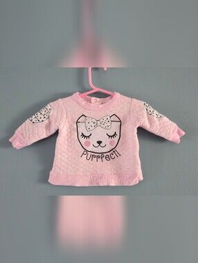 Pink 'Purrfect!' Quilted Newborn Baby Top 0-3m